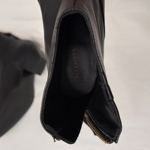 AllSaints Lenora Leather Ankle Boots in Black Size 39 NWOB - Picture 6 of 11